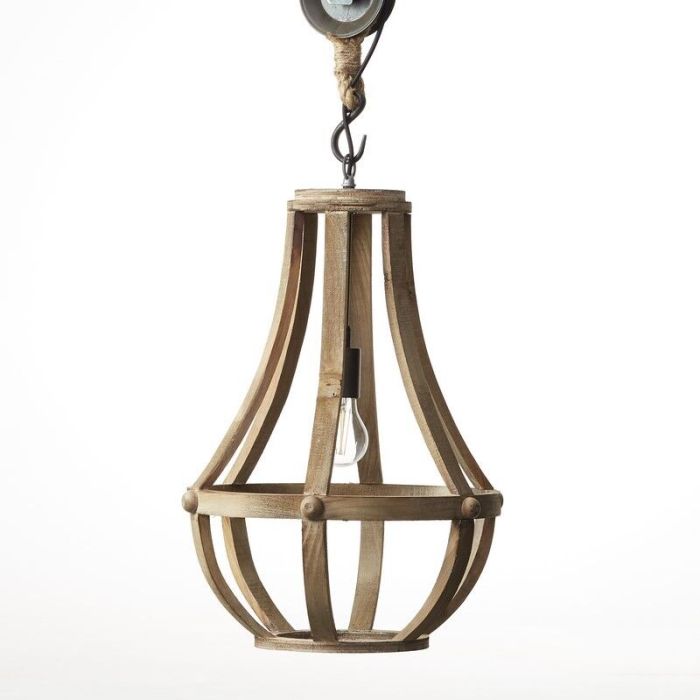 Wood pendant light brown, Afnane