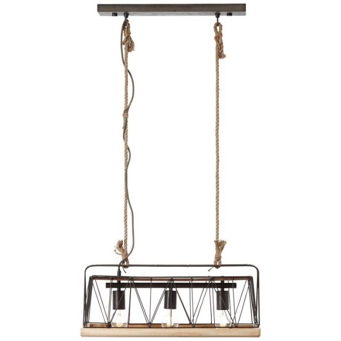 Wood pendant light silver, Iris