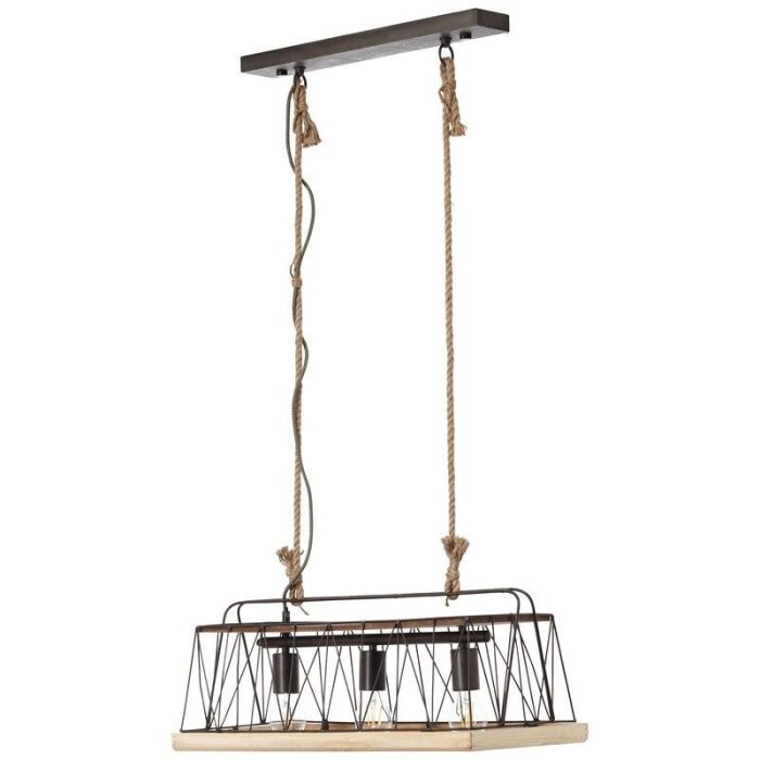 Wood pendant light silver, Iris