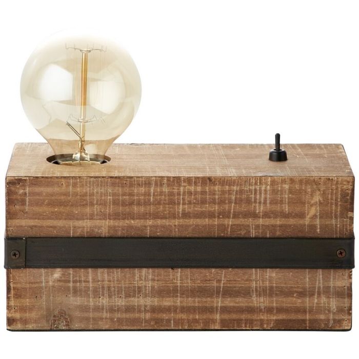Wood table lamp black, Asli, with switch