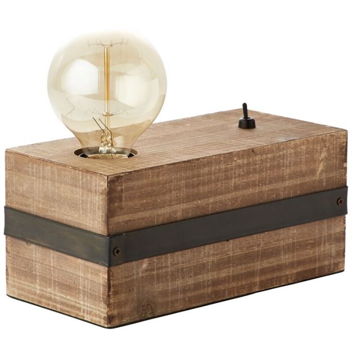 Wood table lamp black, Asli, with switch