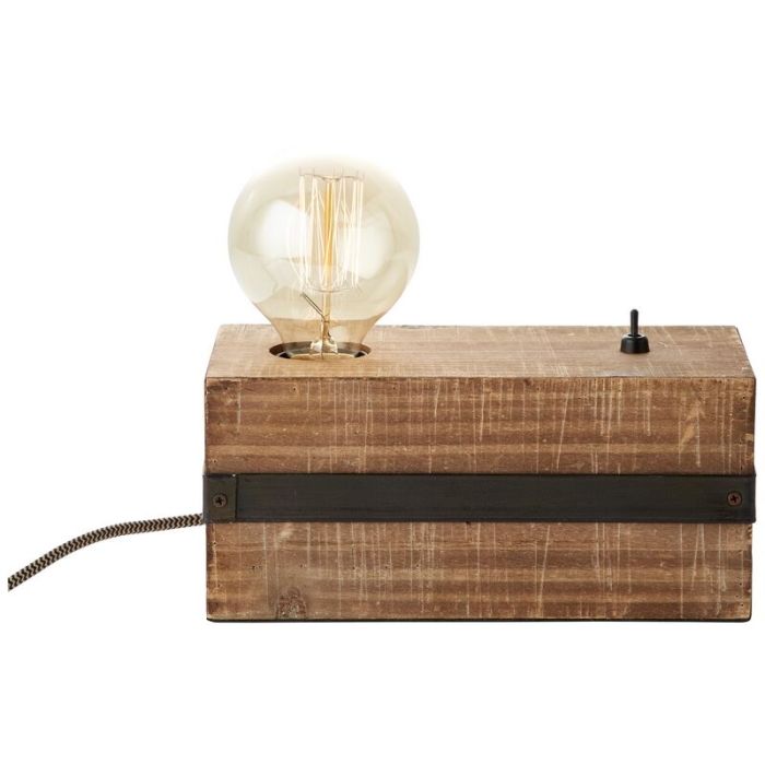 Wood table lamp black, Asli, with switch