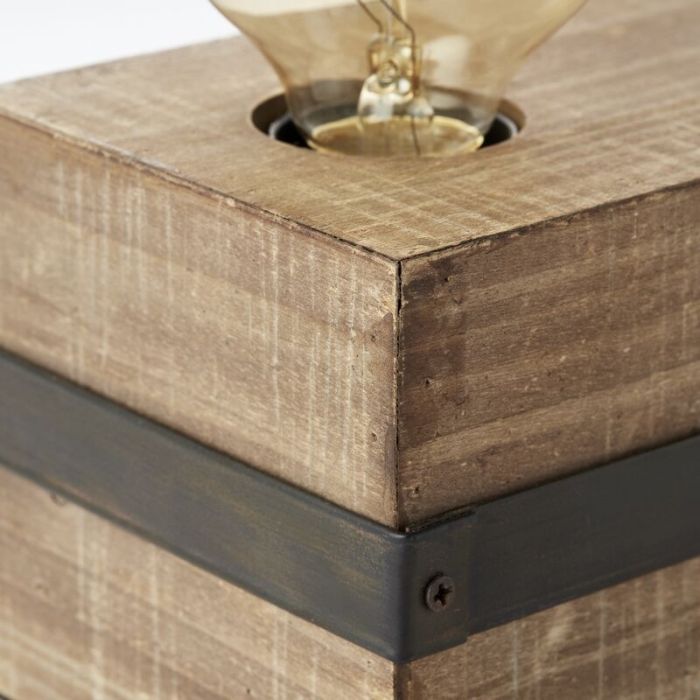 Wood table lamp black, Asli, with switch