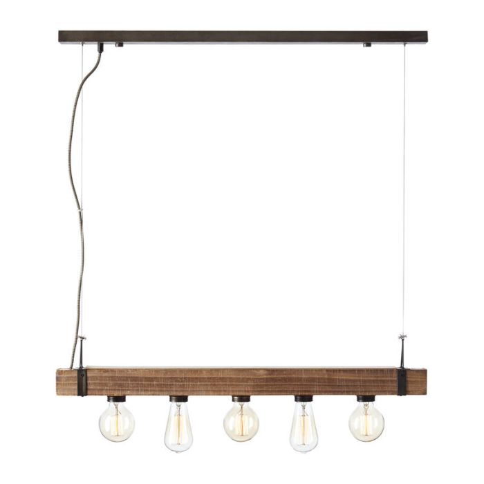 Wood pendant light black, Asli