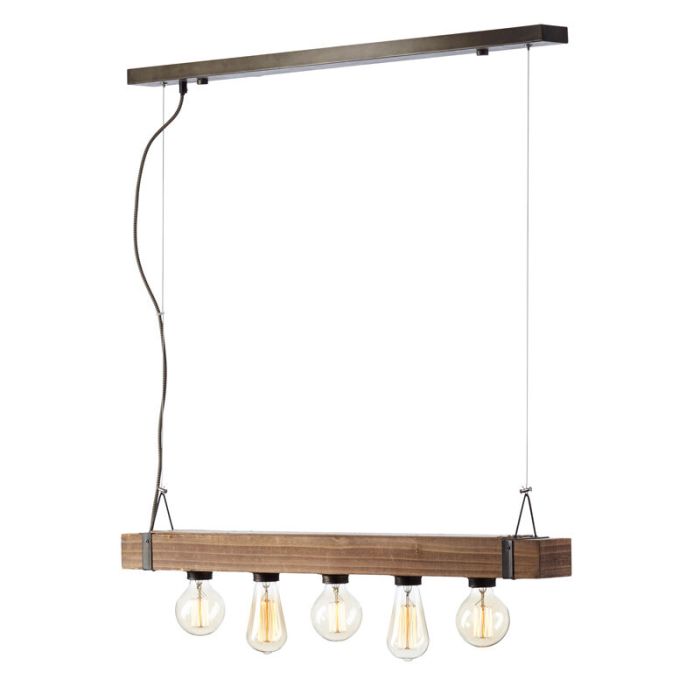 Wood pendant light black, Asli