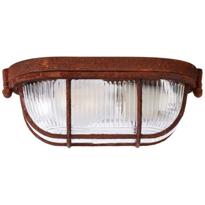 Industrial flush ceiling light rust coloured, Kali
