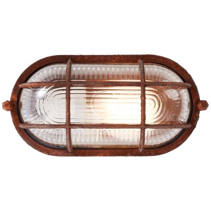 Industrial flush ceiling light rust coloured, Kali