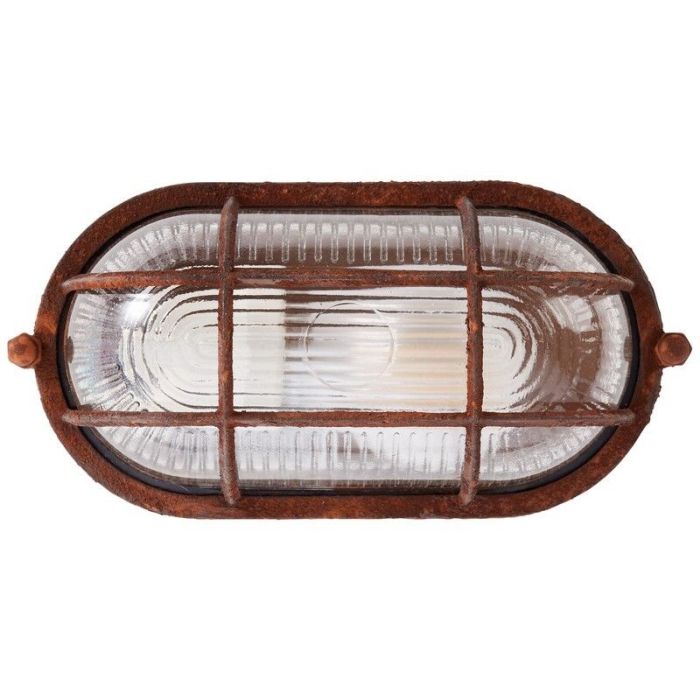 Industrial flush ceiling light rust coloured, Kali
