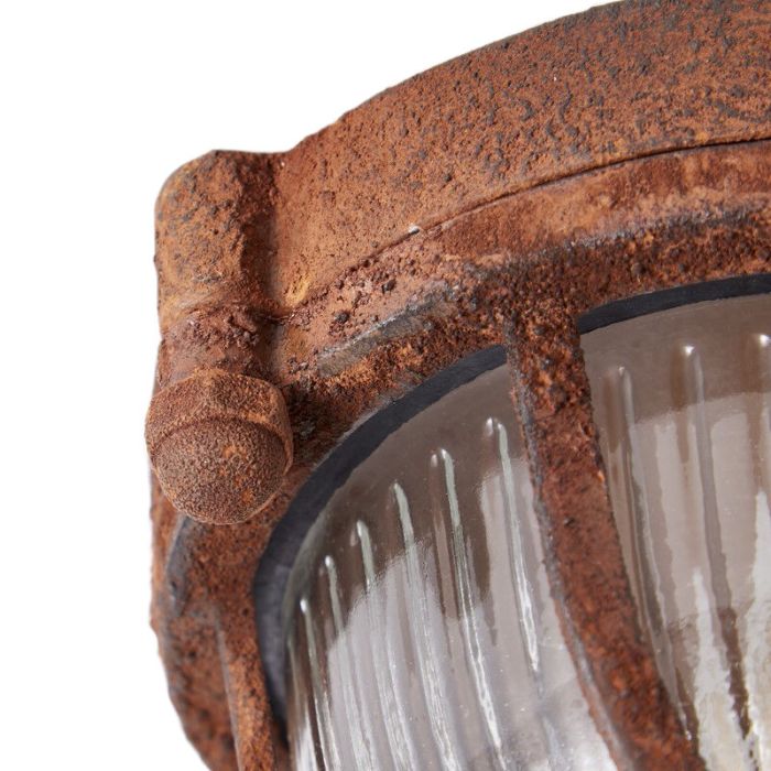 Industrial flush ceiling light rust coloured, Kali