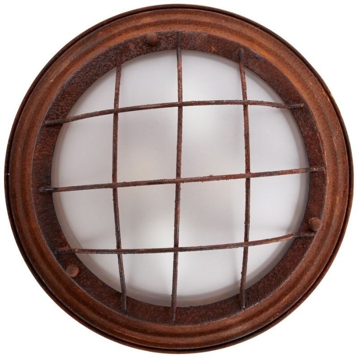 Industrial flush ceiling light rust coloured, Aoife