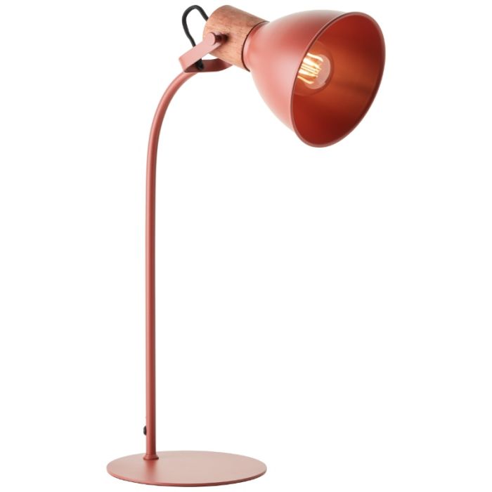 Rustic table lamp red, Thalina, with switch