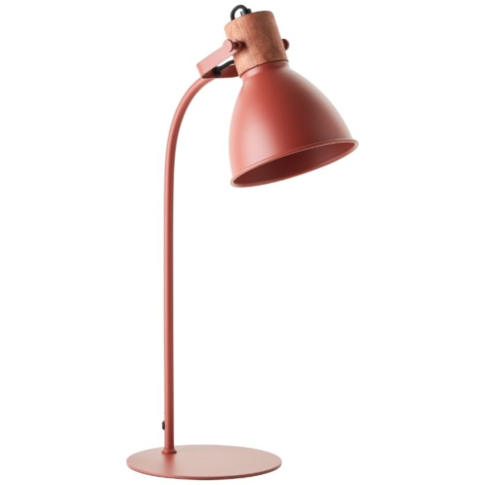 Rustic table lamp red, Thalina, with switch