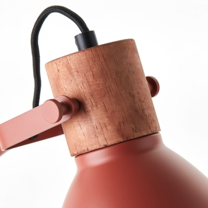 Rustic table lamp red, Thalina, with switch