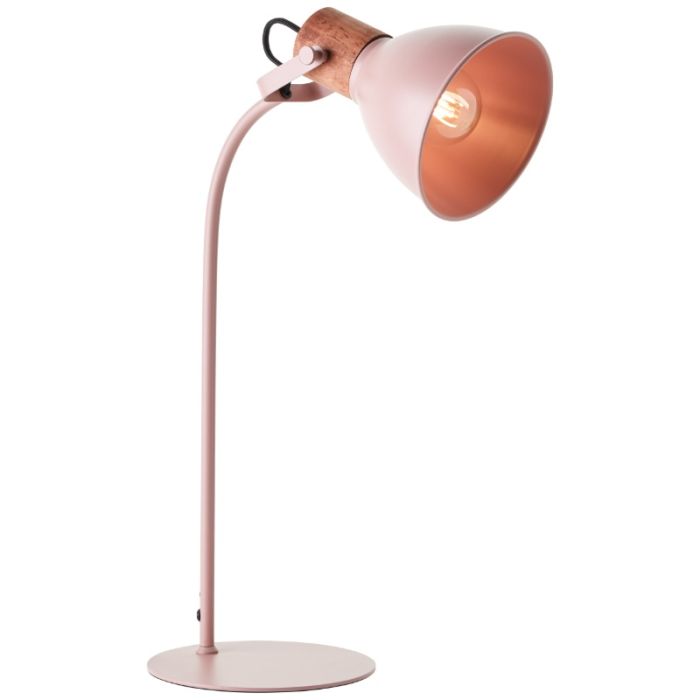 Rustic table lamp pink, Thalina, with switch