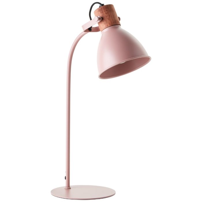 Rustic table lamp pink, Thalina, with switch