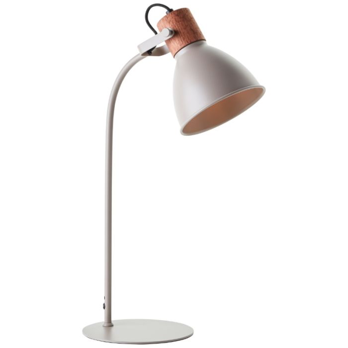 Rustic table lamp taupe, Thalina, with switch