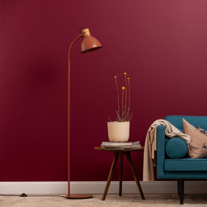 Rustic floor lamp red, Thalina, with switch