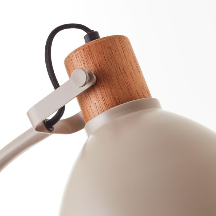 Rustic floor lamp taupe, Thalina, with switch