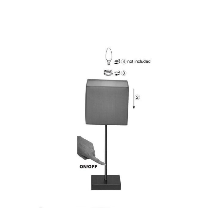 Fabric table lamp anthracite, Marinda, with switch