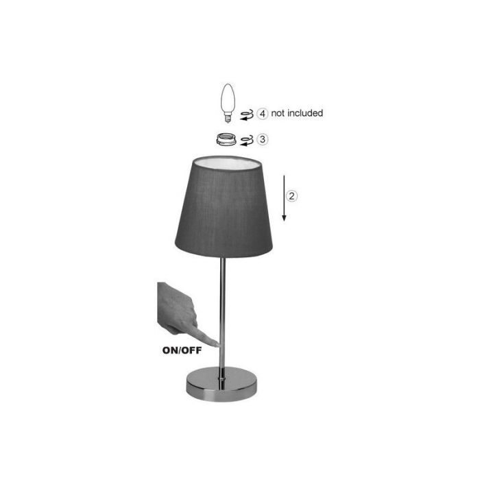 Fabric table lamp white, Neyomi, with switch