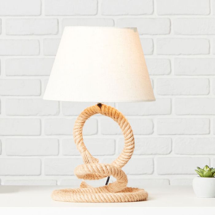 Rustic table lamp white, Boyke, with switch