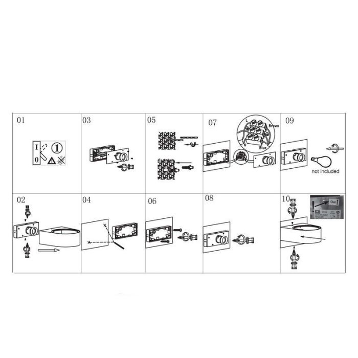 Metal outdoor light black, Alicha, IP44