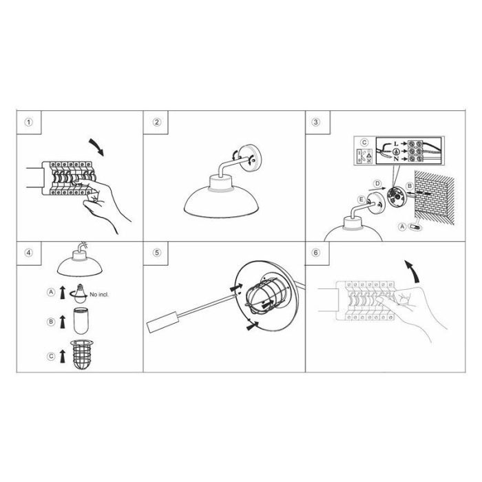 Industrial outdoor light black, Jaymiley, IP44