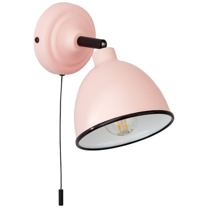 Classic wall spotlight pink, Anouk, with pull switch