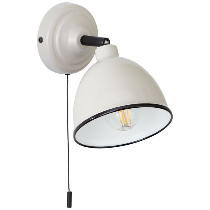 Classic wall spotlight grey, Anouk, with pull switch