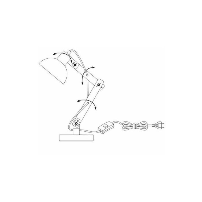 Modern desk lamp white, Allegra, with switch