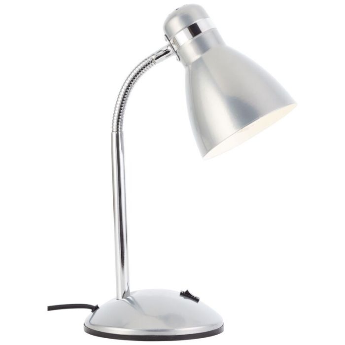 Plastic desk lamp silver, Santana, with switch