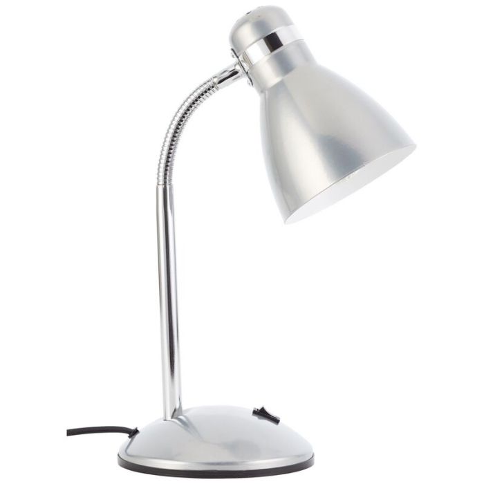 Plastic desk lamp silver, Santana, with switch