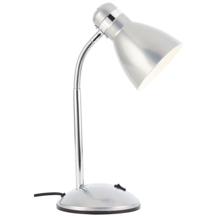 Plastic desk lamp silver, Santana, with switch