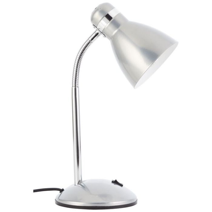 Plastic desk lamp silver, Santana, with switch