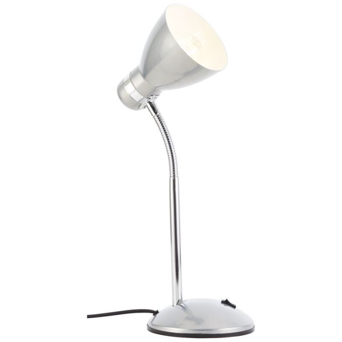 Plastic desk lamp silver, Santana, with switch