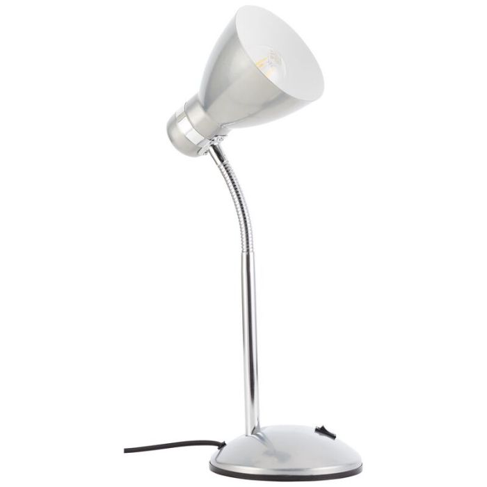 Plastic desk lamp silver, Santana, with switch