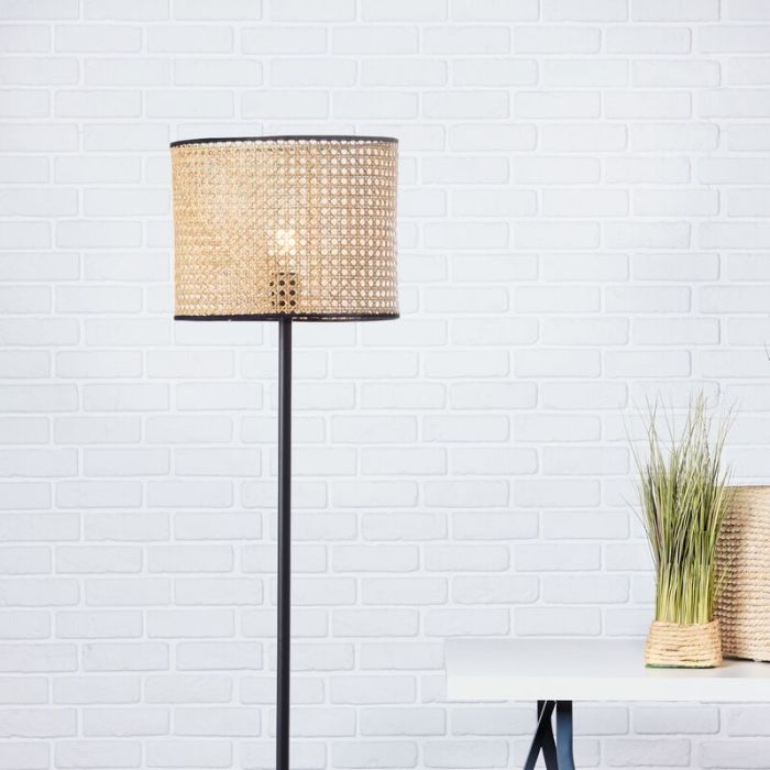 Rustic floor lamp brown, Emmelie, with switch