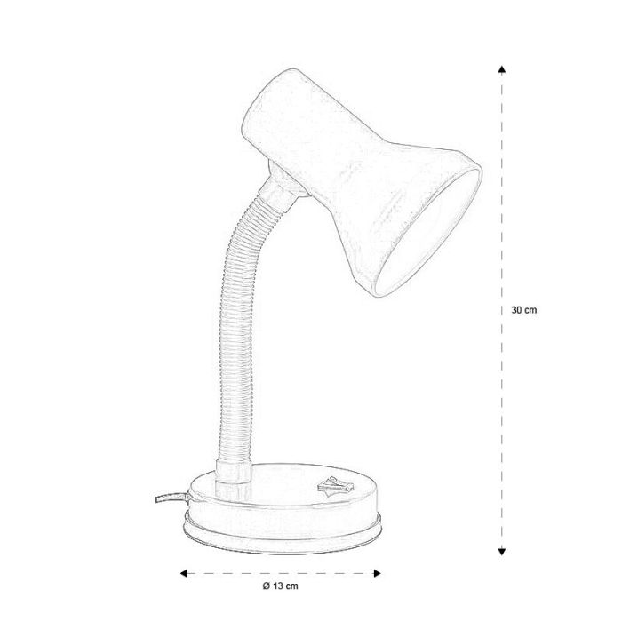 Plastic desk lamp white, Loet, with switch