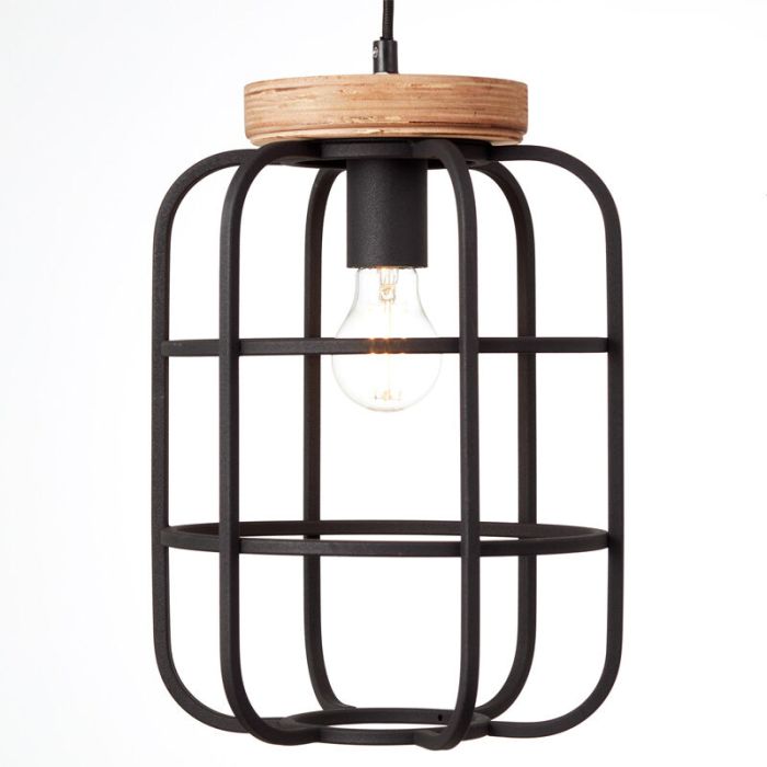 Wood pendant light black, Taede