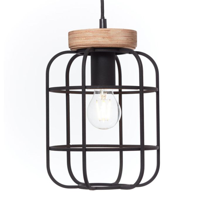 Wood dining table hanging lamp black, Taede