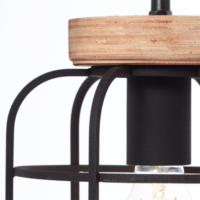 Wood dining table hanging lamp black, Taede