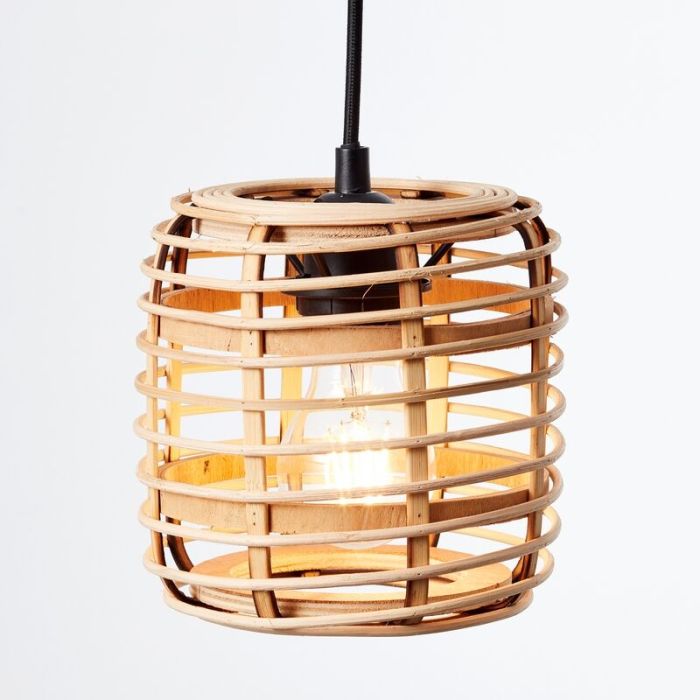 Wood pendant light black, Deacon