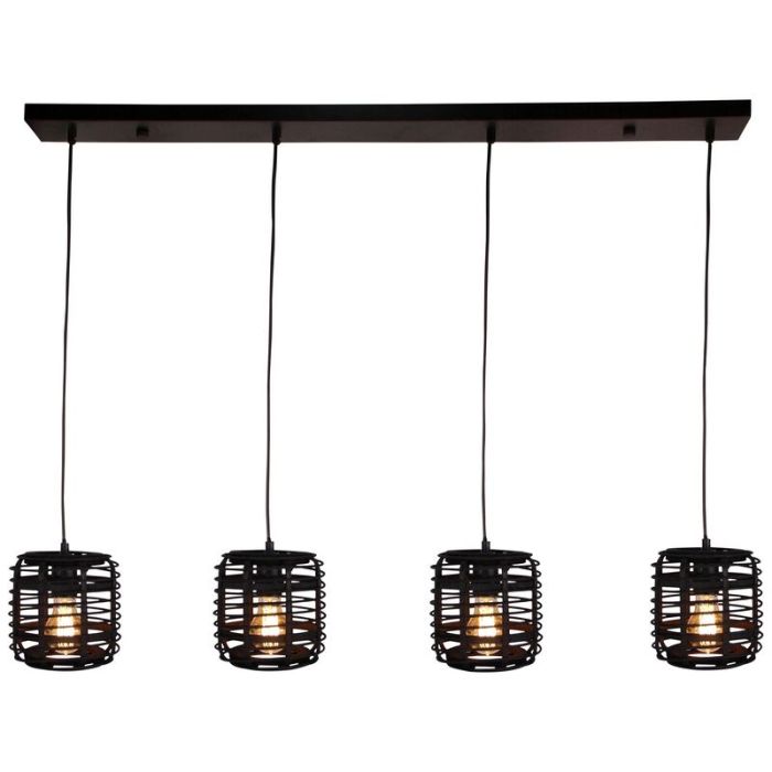Wood pendant light black, Deacon