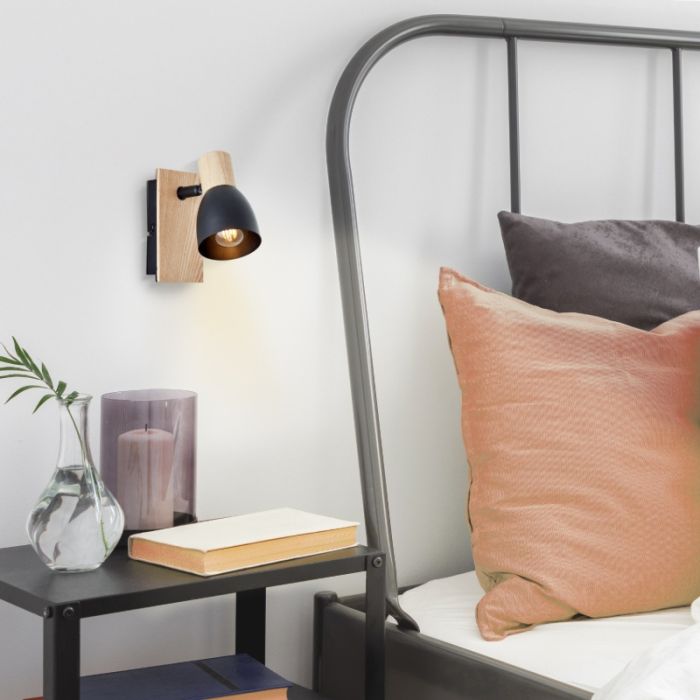 Rustic wall spotlight black, Tyrone