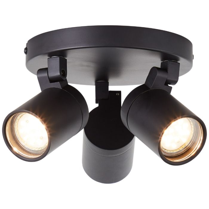 Modern ceiling spotlight black, Myrle, IP44