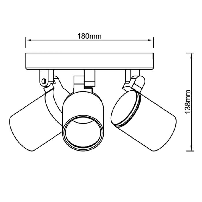 Modern ceiling spotlight black, Myrle, IP44