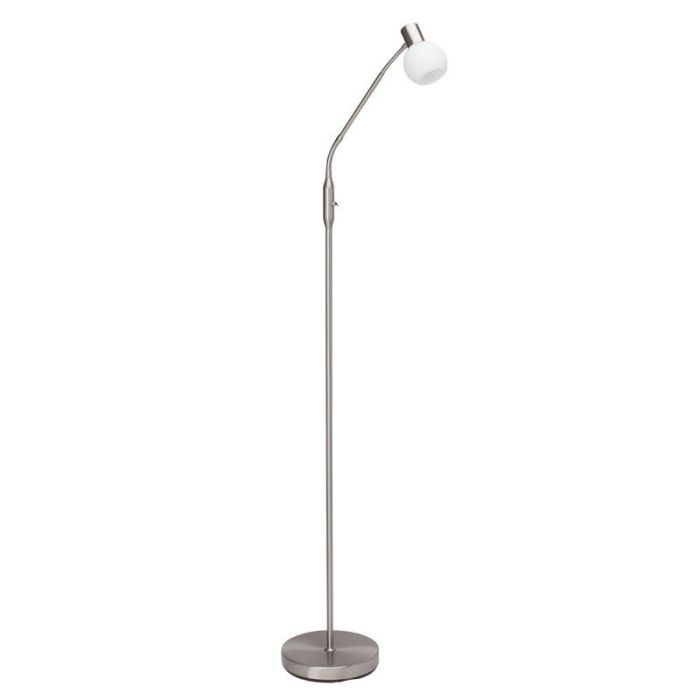 Metal floor lamp chrome, Jaydah, with switch