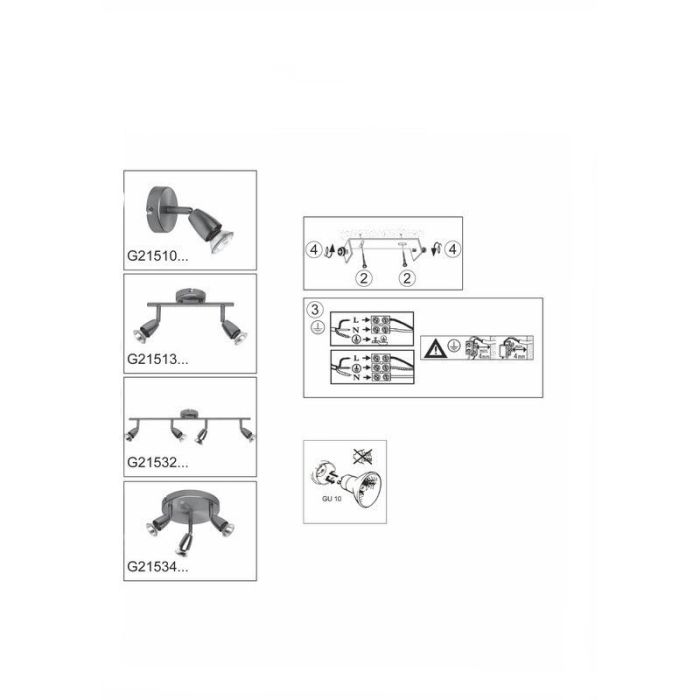 Metal ceiling light chrome, Keysha, 3W, 3000K LED