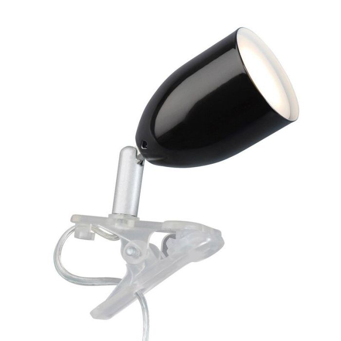 Plastic clip spotlight black, Keke, with switch