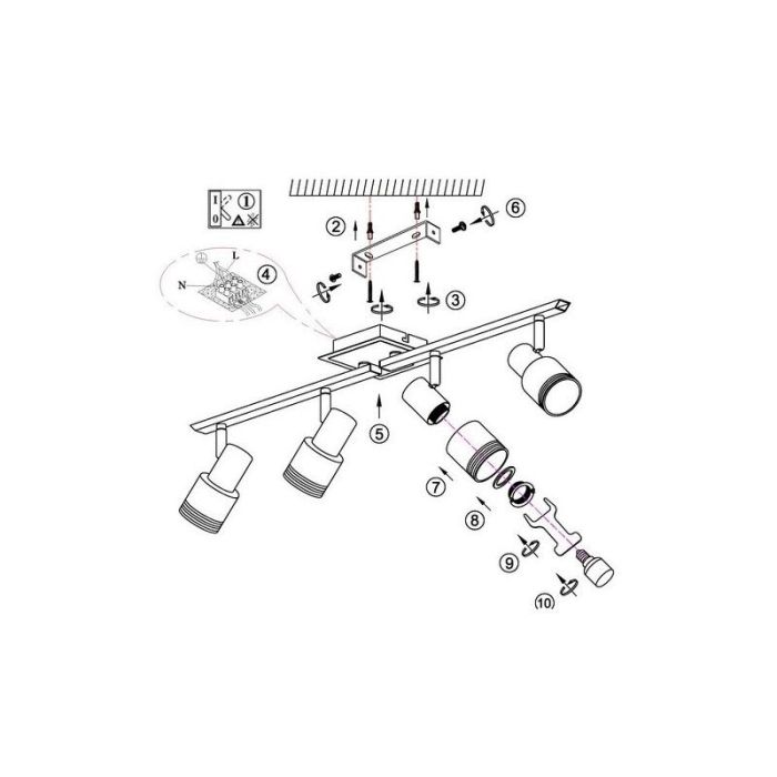 Metal ceiling spotlight chrome, Blake, 28W, 2700K LED